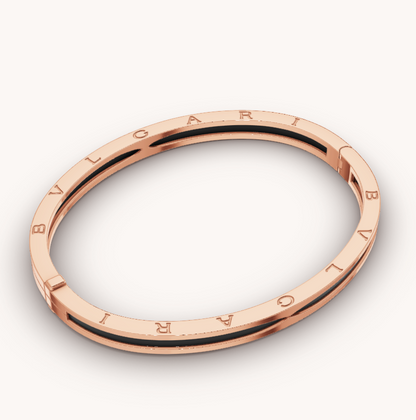 [Perla Lux]ZERO 1 PINK GOLD WITH BLACK CERAMIC BRACELET