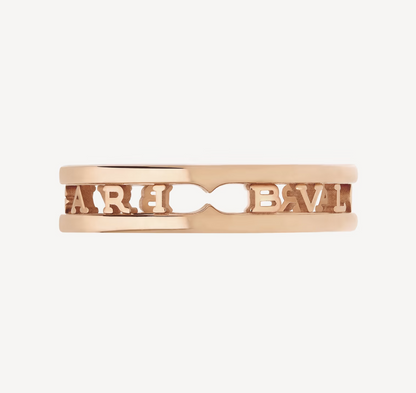 [Perla Lux]ZERO 1 ONE-BAND WITH OPENWORK LOGO SPIRAL RING