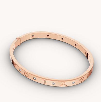 [Perla Lux]ZERO 1 PINK GOLD 12 DIAMONDS BRACELET