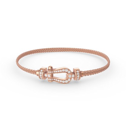[Perla Lux]FORCE SMALL HORSESHOE  DIAMOND CHAIN ROPE BRACELET
