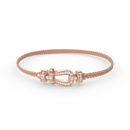 [Perla Lux]FORCE SMALL HORSESHOE  DIAMOND CHAIN ROPE BRACELET