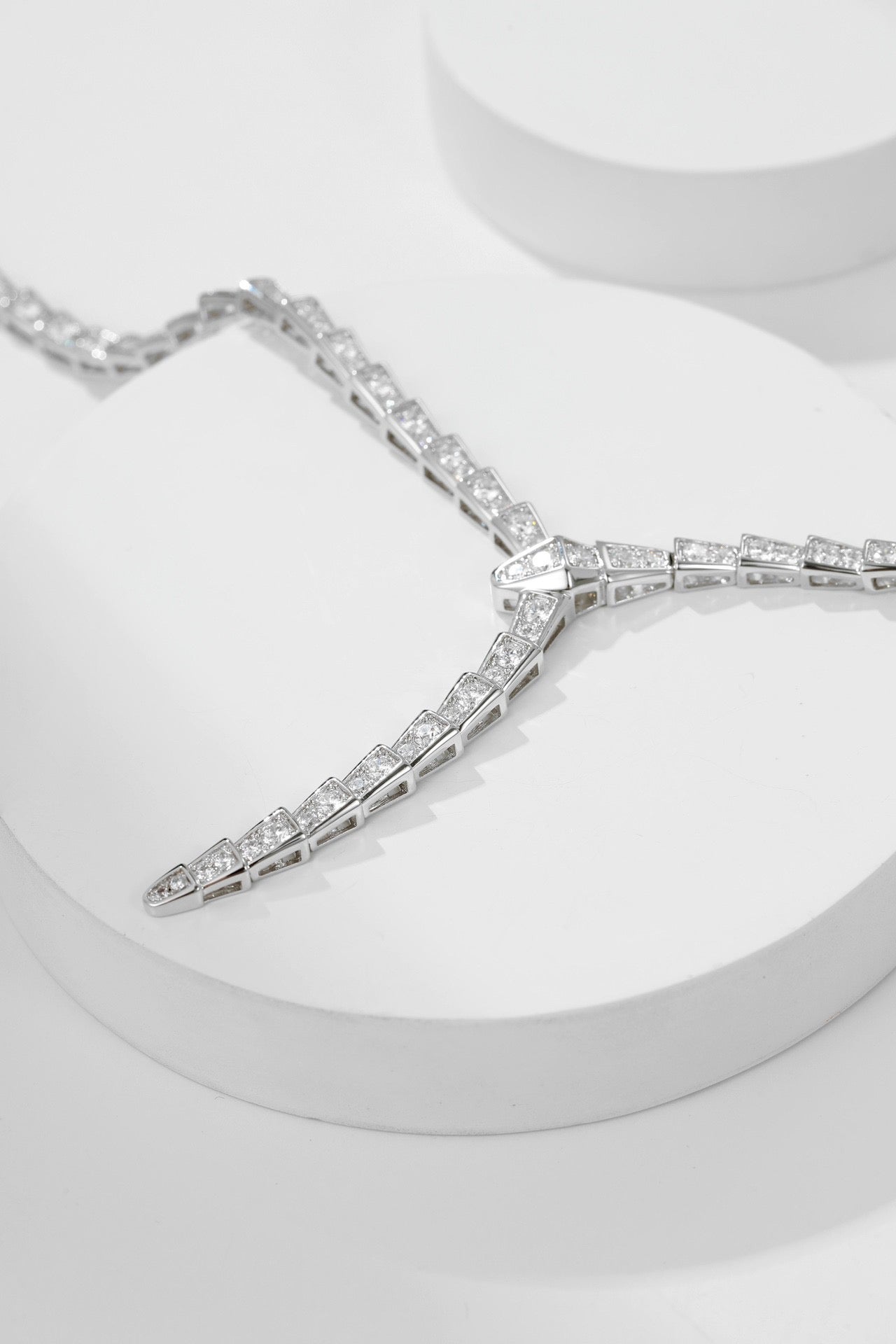 [Perla Lux]SERPENTI NECKLACE SILVER DIAMOND