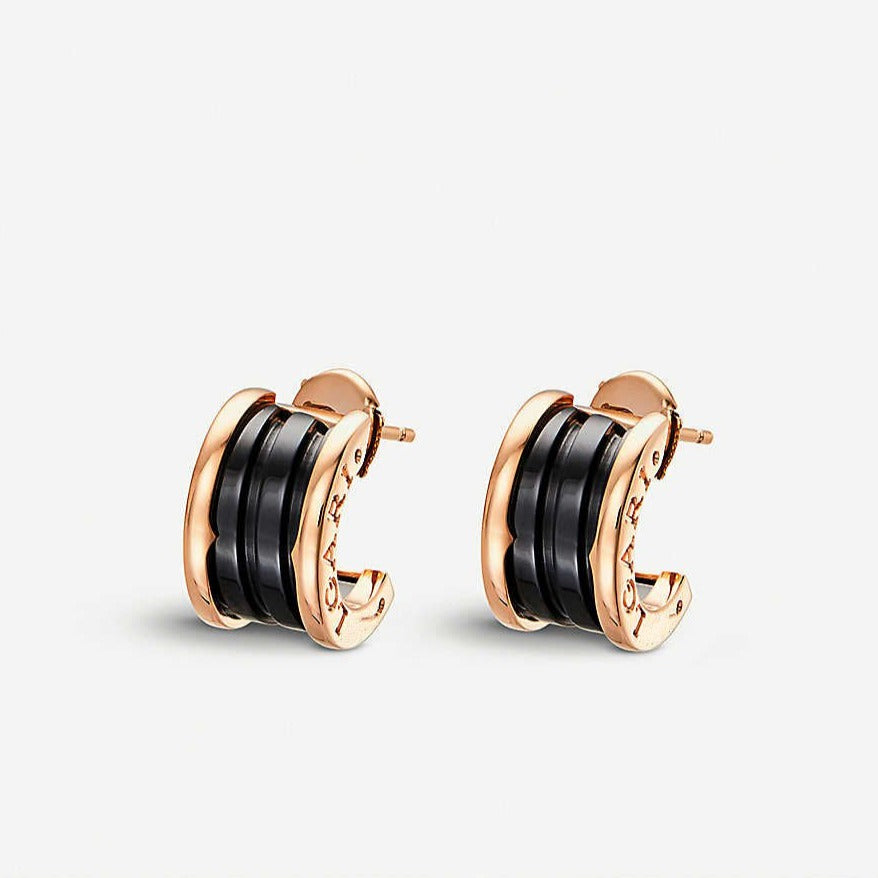 [Perla Lux]ZERO 1 PINK GOLD CERAMIC EARRINGS