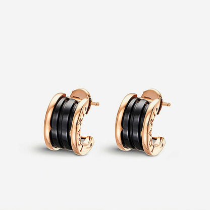 [Perla Lux]ZERO 1 PINK GOLD CERAMIC EARRINGS