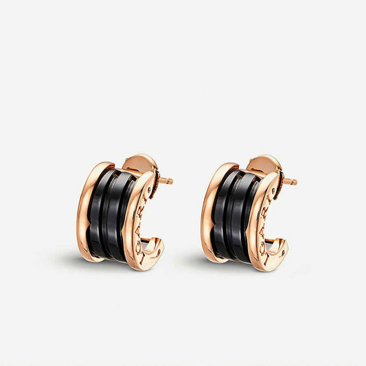 [Perla Lux]ZERO 1 PINK GOLD CERAMIC EARRINGS