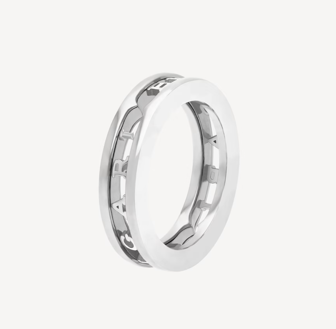 [Perla Lux]ZERO 1 ONE-BAND WITH OPENWORK LOGO SPIRAL RING