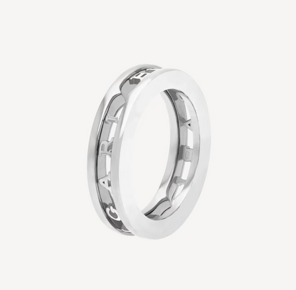 [Perla Lux]ZERO 1 ONE-BAND WITH OPENWORK LOGO SPIRAL RING