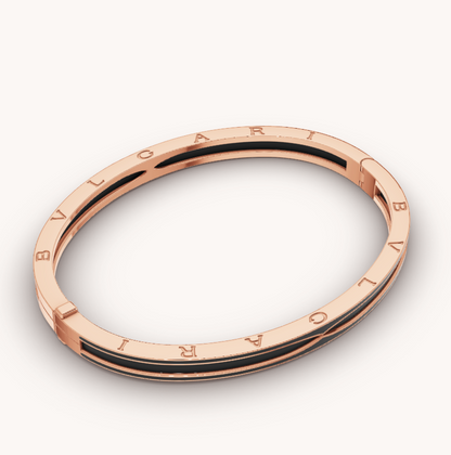 [Perla Lux]ZERO 1 PINK GOLD WITH MATTE BLACK CERAMIC BRACELET