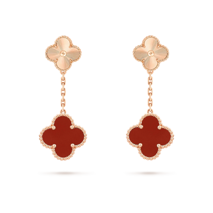 [Perla Lux]CLOVER 2 MOTIF  LASER CARNELIAN EARRINGS