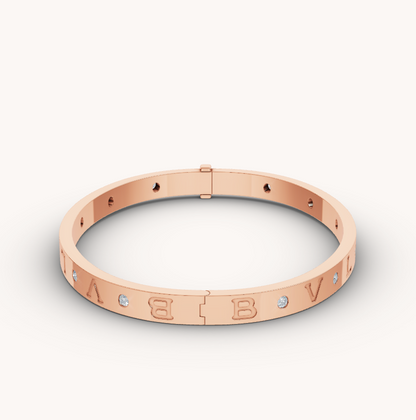 [Perla Lux]ZERO 1 PINK GOLD 12 DIAMONDS BRACELET