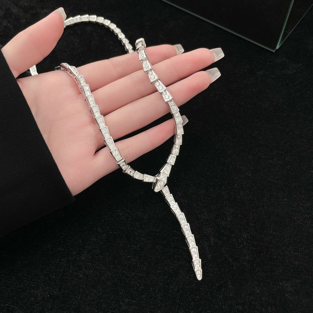 [Perla Lux]SERPENTI NECKLACE SILVER DIAMOND