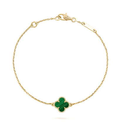 [Perla Lux]CLOVER BRACELET MALACHITE 1 MOTIF