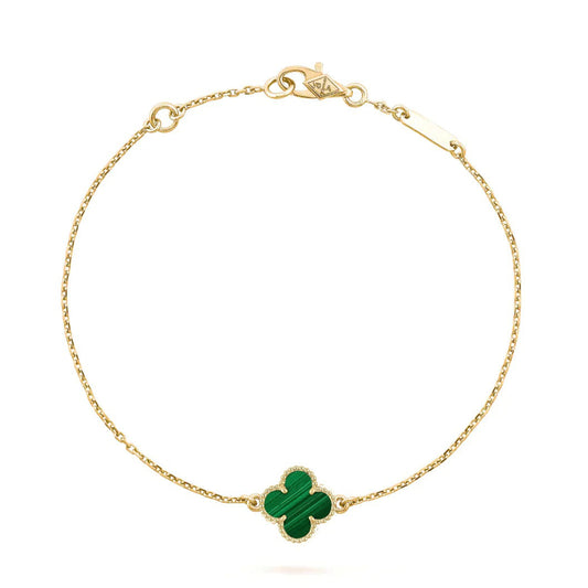 [Perla Lux]CLOVER BRACELET MALACHITE 1 MOTIF