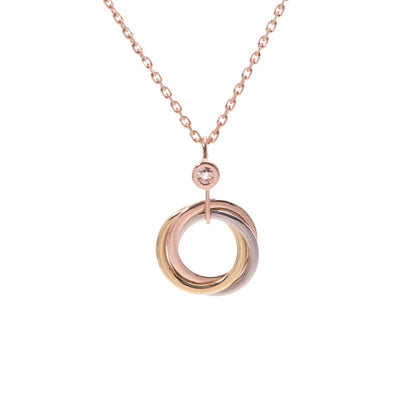 [Perla Lux]TRINITY SILVER GOLD PINK GOLD NECKLACE