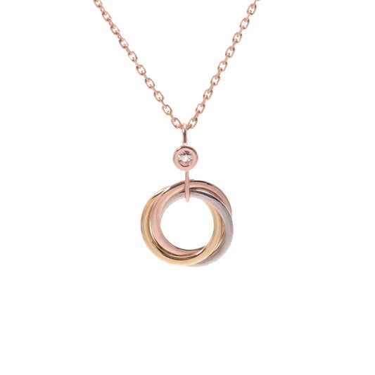 [Perla Lux]TRINITY SILVER GOLD PINK GOLD NECKLACE