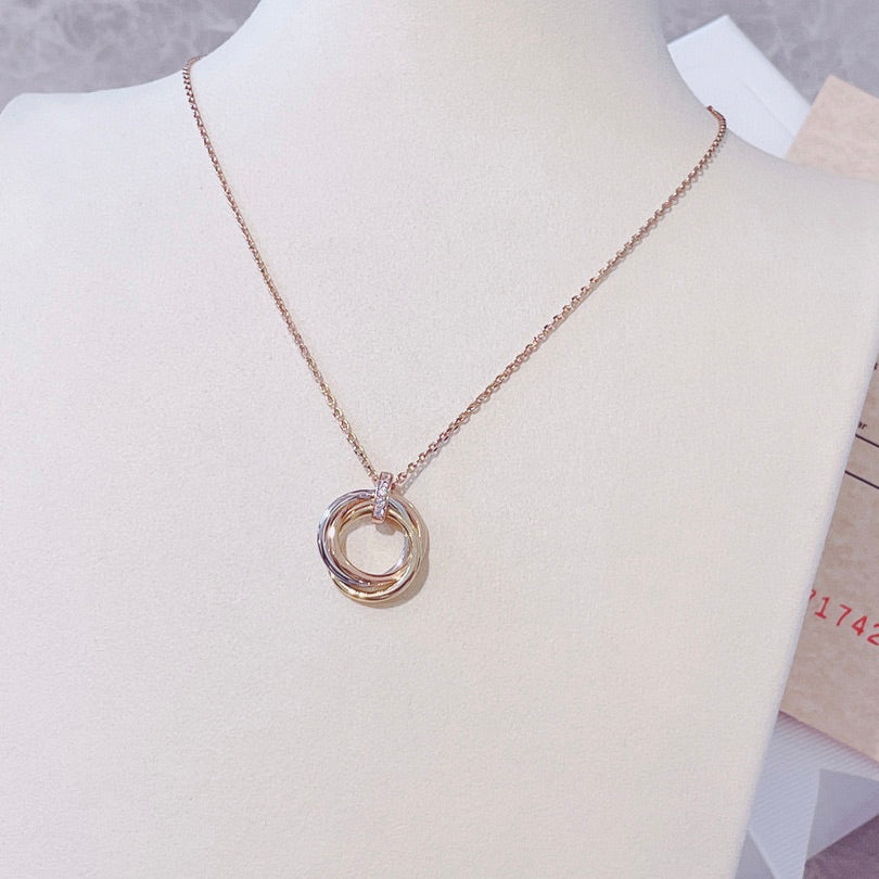 [Perla Lux]TRINITY NECKLACE GOLD  DIAMONDS