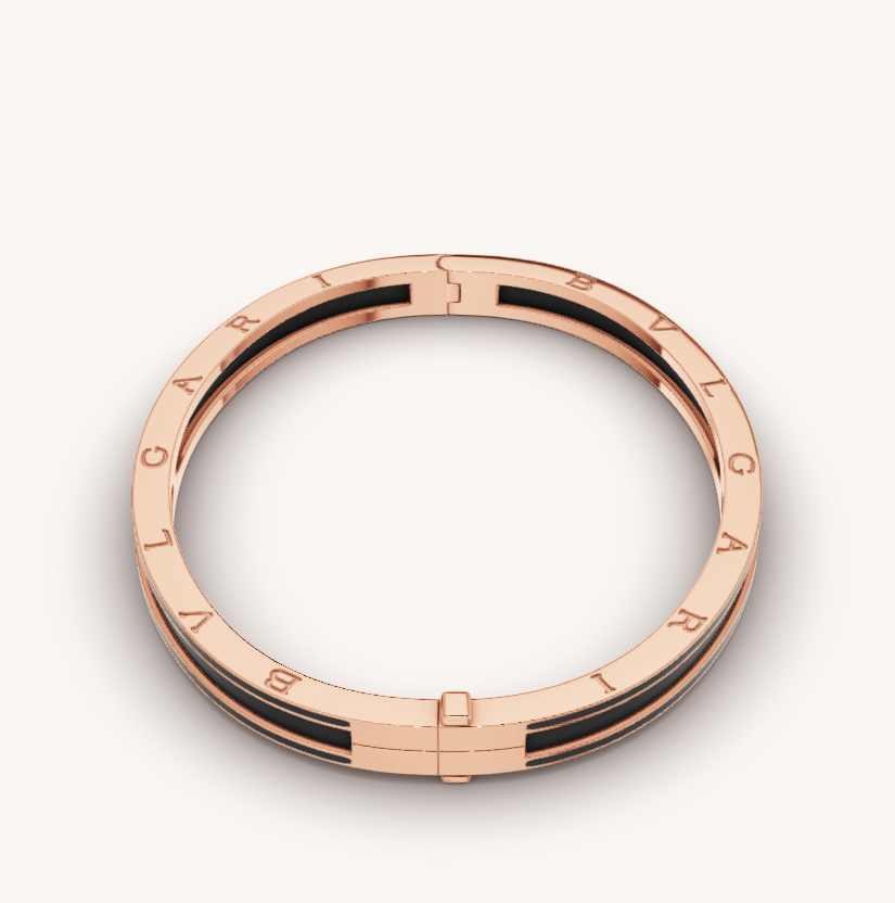 [Perla Lux]ZERO 1 PINK GOLD WITH MATTE BLACK CERAMIC BRACELET