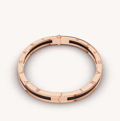 [Perla Lux]ZERO 1 PINK GOLD WITH BLACK CERAMIC BRACELET