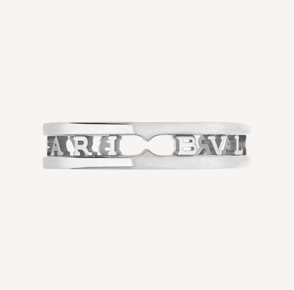 [Perla Lux]ZERO 1 ONE-BAND WITH OPENWORK LOGO SPIRAL RING