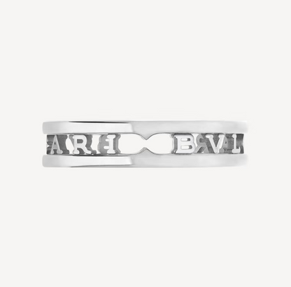 [Perla Lux]ZERO 1 ONE-BAND WITH OPENWORK LOGO SPIRAL RING