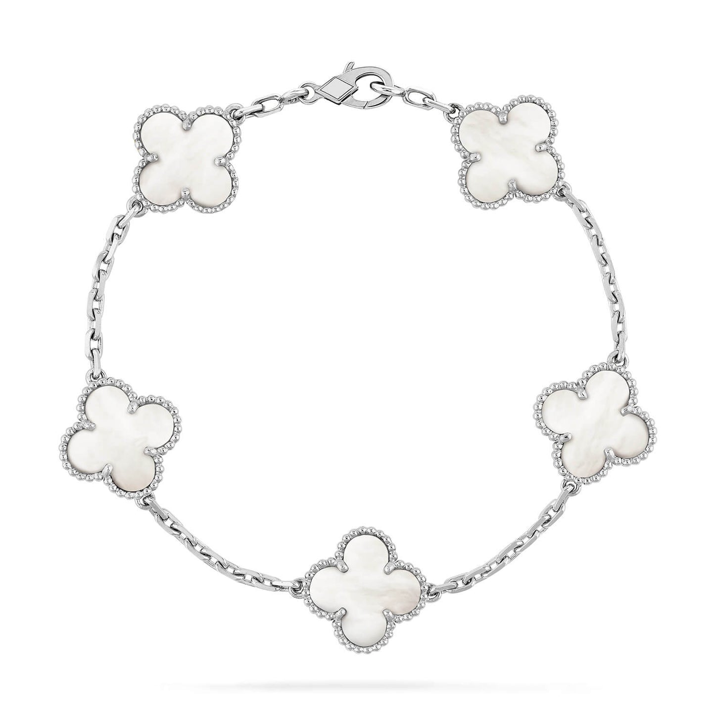 [Perla Lux]CLOVER SILVER MOP 5 MOTIF BRACELET
