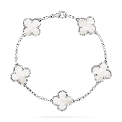 [Perla Lux]CLOVER SILVER MOP 5 MOTIF BRACELET