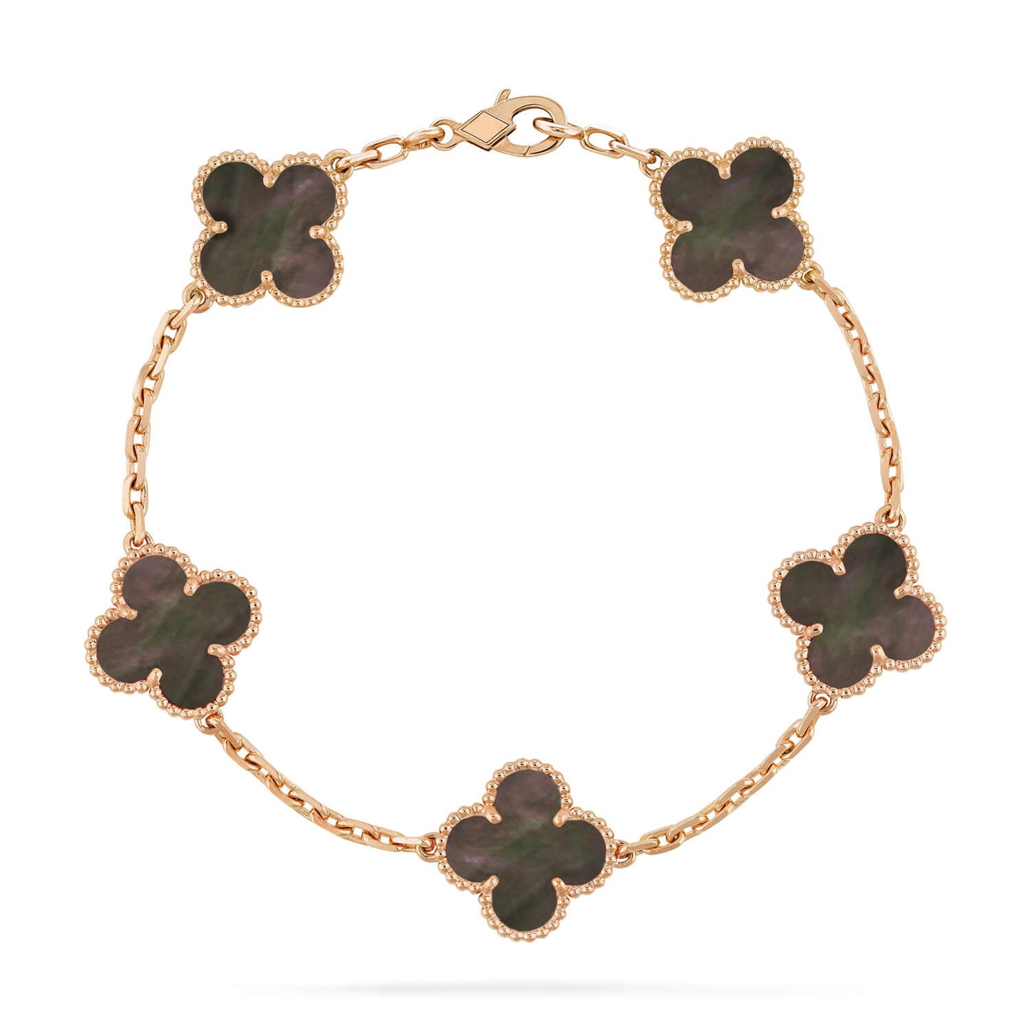 [Perla Lux]CLOVER 5 MOTIF GRAY MOP  BRACELET