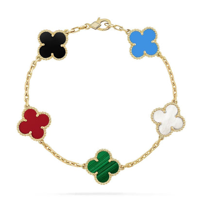 [Perla Lux]CLOVER 5 MOTIFS MULTICOLOR  BRACELET