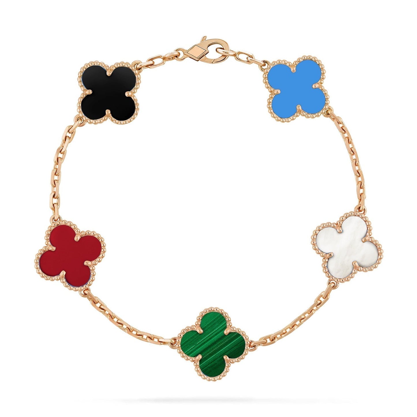 [Perla Lux]CLOVER 5 MOTIFS MULTICOLOR  BRACELET