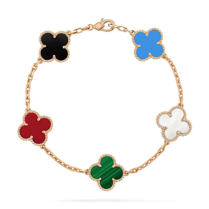 [Perla Lux]CLOVER 5 MOTIFS MULTICOLOR  BRACELET