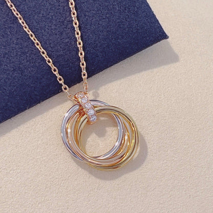 [Perla Lux]TRINITY NECKLACE GOLD  DIAMONDS