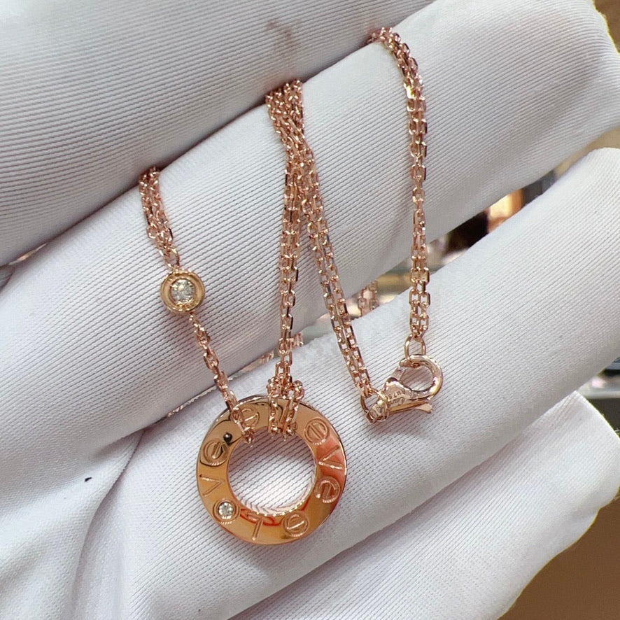 [Perla Lux]LOVE NECKLACE 16MM 2 DIAMONDS