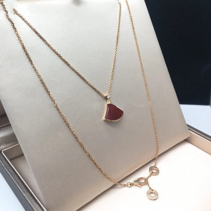 [Perla Lux]DREAM NECKLACE CARNELIAN 1 DIAMOND