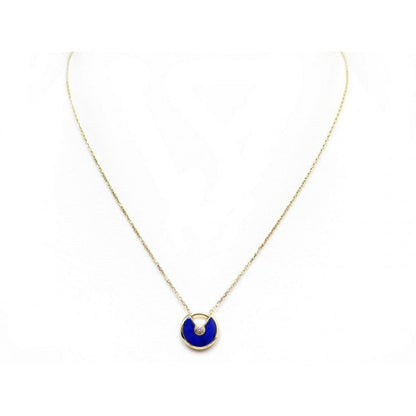 [Perla Lux]AMULETTE ROSE GOLD AGATE NECKLACE