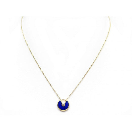 [Perla Lux]AMULETTE ROSE GOLD AGATE NECKLACE