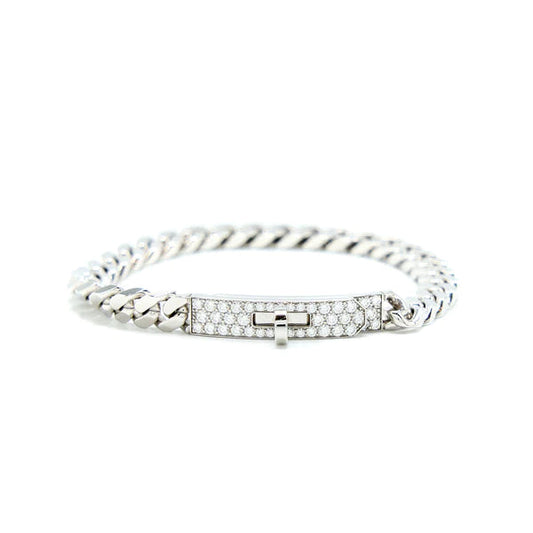 [Perla Lux]KELLY CHAIN SILVER DIAMOND BRACELET
