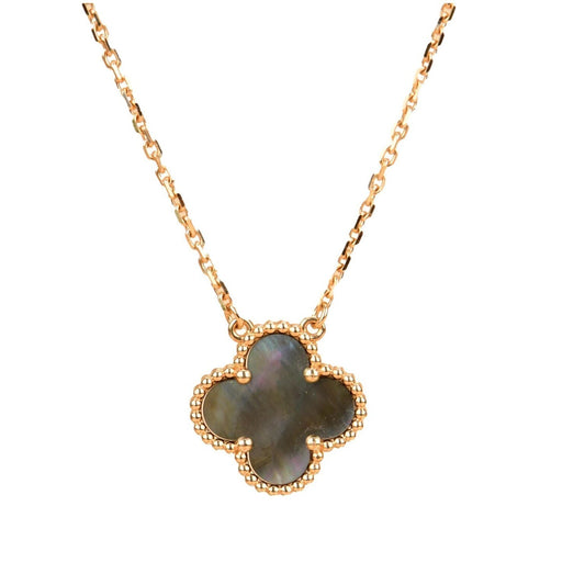 [Perla Lux]CLOVER 15MM  GRAY MOTHER OF PEARL NECKLACE