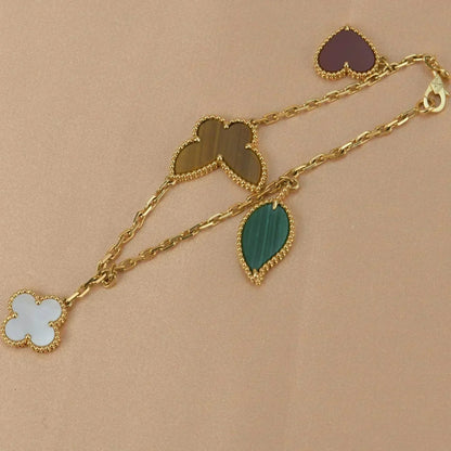 [Perla Lux]LUCKY SPRING 5 MOTIF GOLD BRACELET