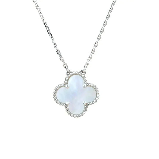 [Perla Lux]CLOVER  15MM WHITE MOTHER-OF-PEARL SILVER