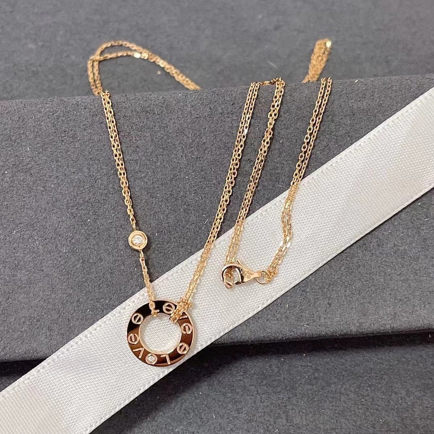 [Perla Lux]LOVE NECKLACE 16MM 2 DIAMONDS
