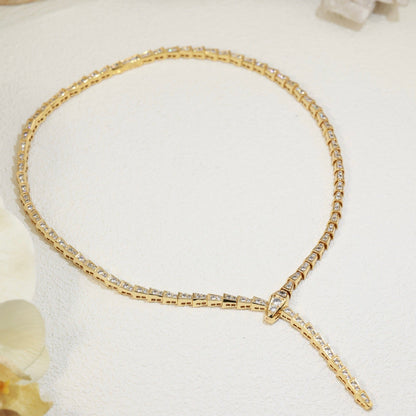 [Perla Lux]SERPENTI NECKLACE SILVER DIAMOND