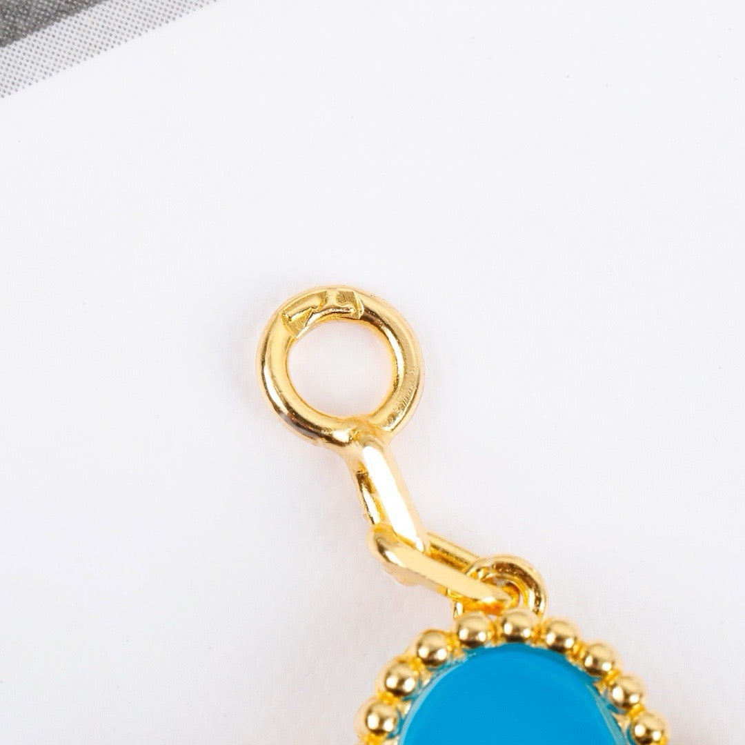 [Perla Lux]CLOVER 5 MOTIFS TURQUOISE BRACELET