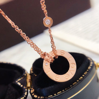 [Perla Lux]LOVE NECKLACE 16MM 2 DIAMONDS