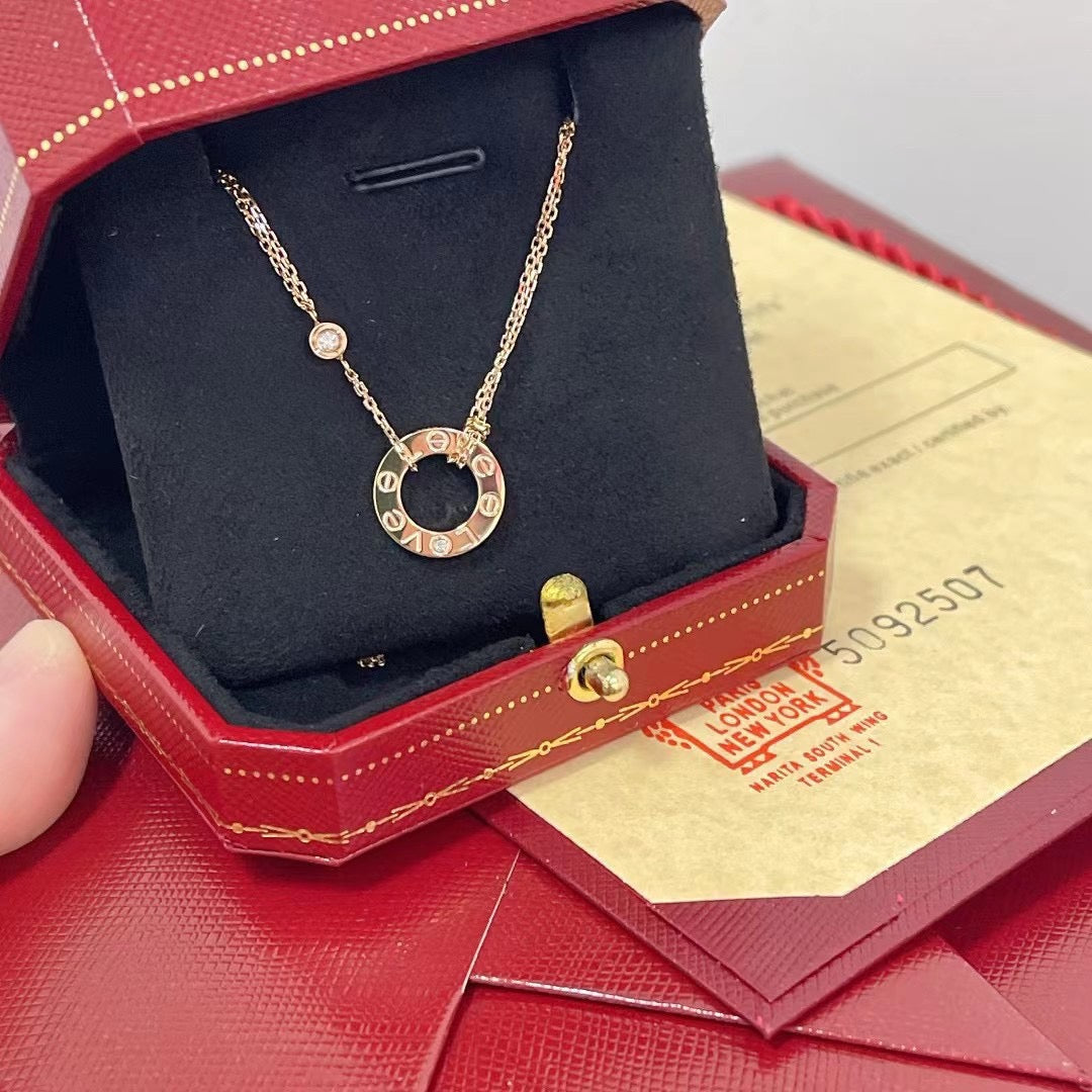 [Perla Lux]LOVE NECKLACE 16MM 2 DIAMONDS