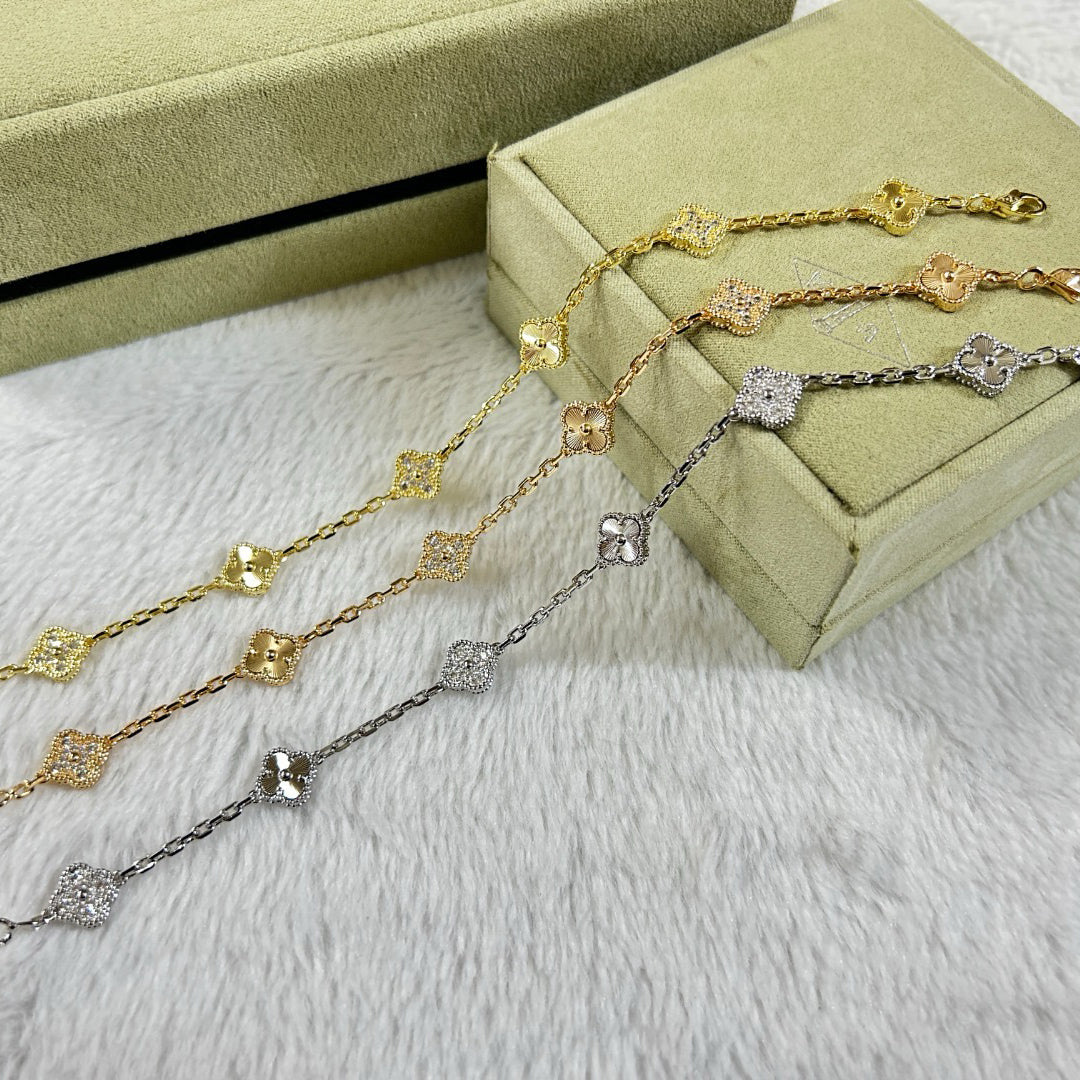 [Perla Lux]CLOVER 6 MOTIF DIAMOND LASER BRACELET
