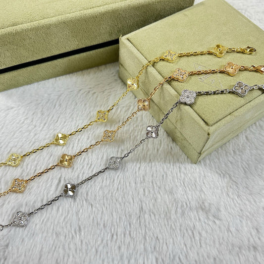 [Perla Lux]CLOVER 6 MOTIF DIAMOND LASER BRACELET