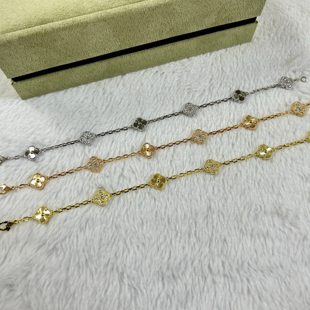 [Perla Lux]CLOVER 6 MOTIF DIAMOND LASER BRACELET