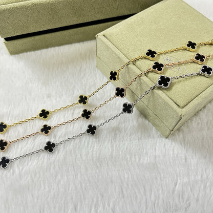[Perla Lux]CLOVER 6 MOTIF  ONYXS BRACELET