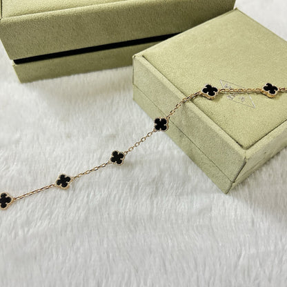 [Perla Lux]CLOVER 6 MOTIF  ONYXS BRACELET