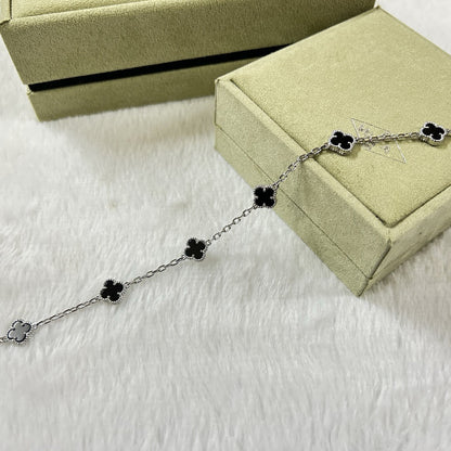 [Perla Lux]CLOVER 6 MOTIF  ONYXS BRACELET